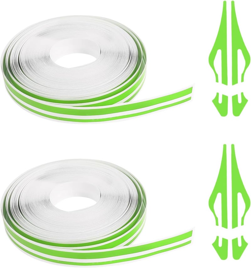 ongfuwu 2 Rolls×32Ft Car Pinstriping Tape, Vinyl Automotive Pinstriping Tape Stripe Decal, DIY Car Body Side Stripes Trim Sticker, Universal for Motorcycle Door Home Musical Instrument(Green) - Image 1